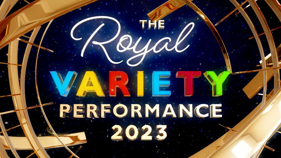 Glitzy logo reading The Royal Variety Performance 2023